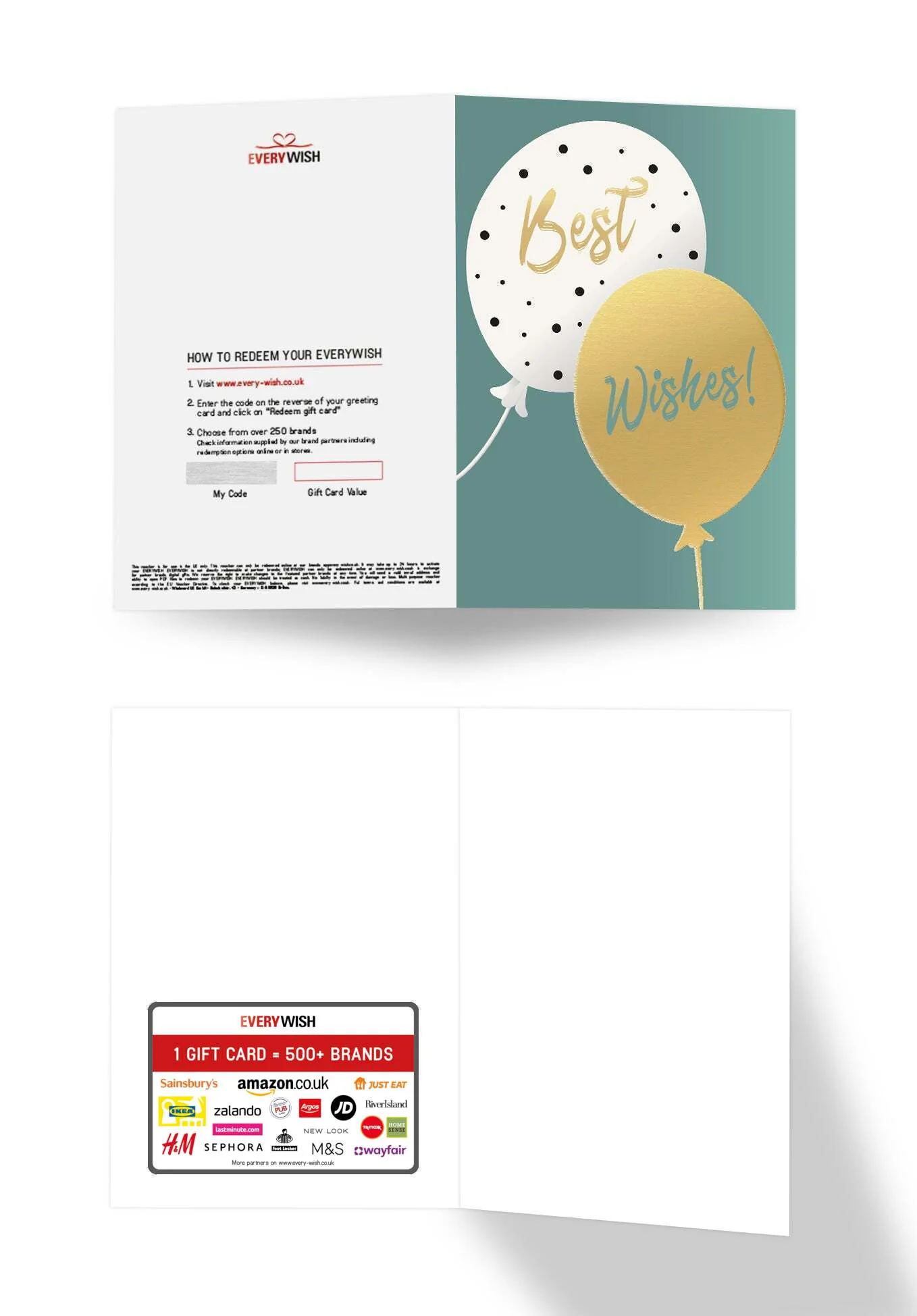 Best Wishes - Balloons Gold - Image 3