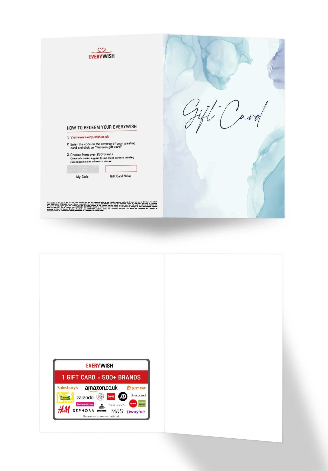 Gift Card - Watercolour Blue - Image 3