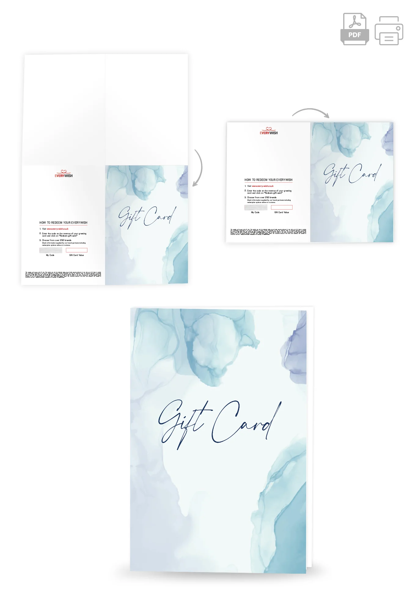 Gift Card - Watercolour Blue - Image 4