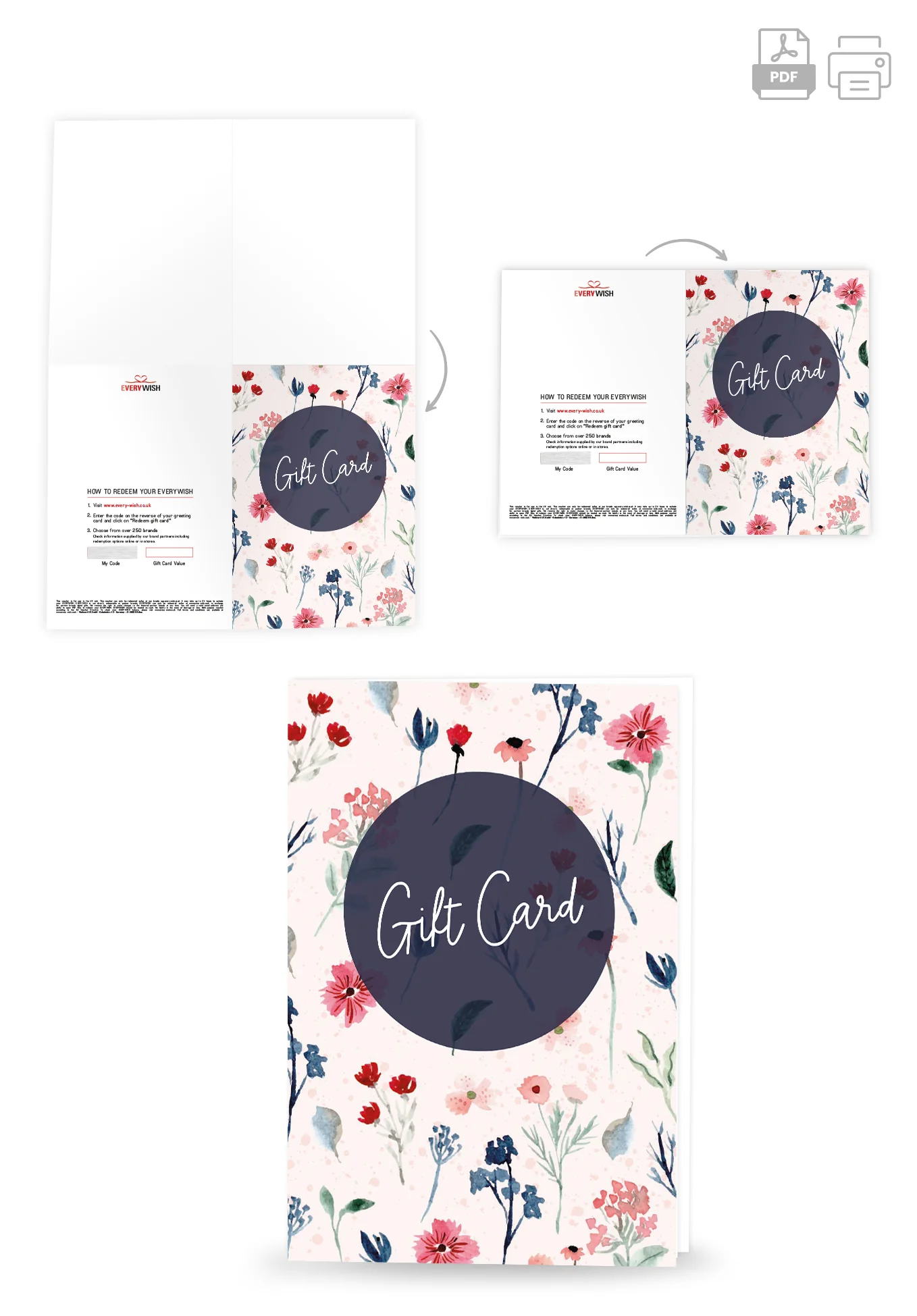 Gift Card - Watercolour Flowers - Image 4