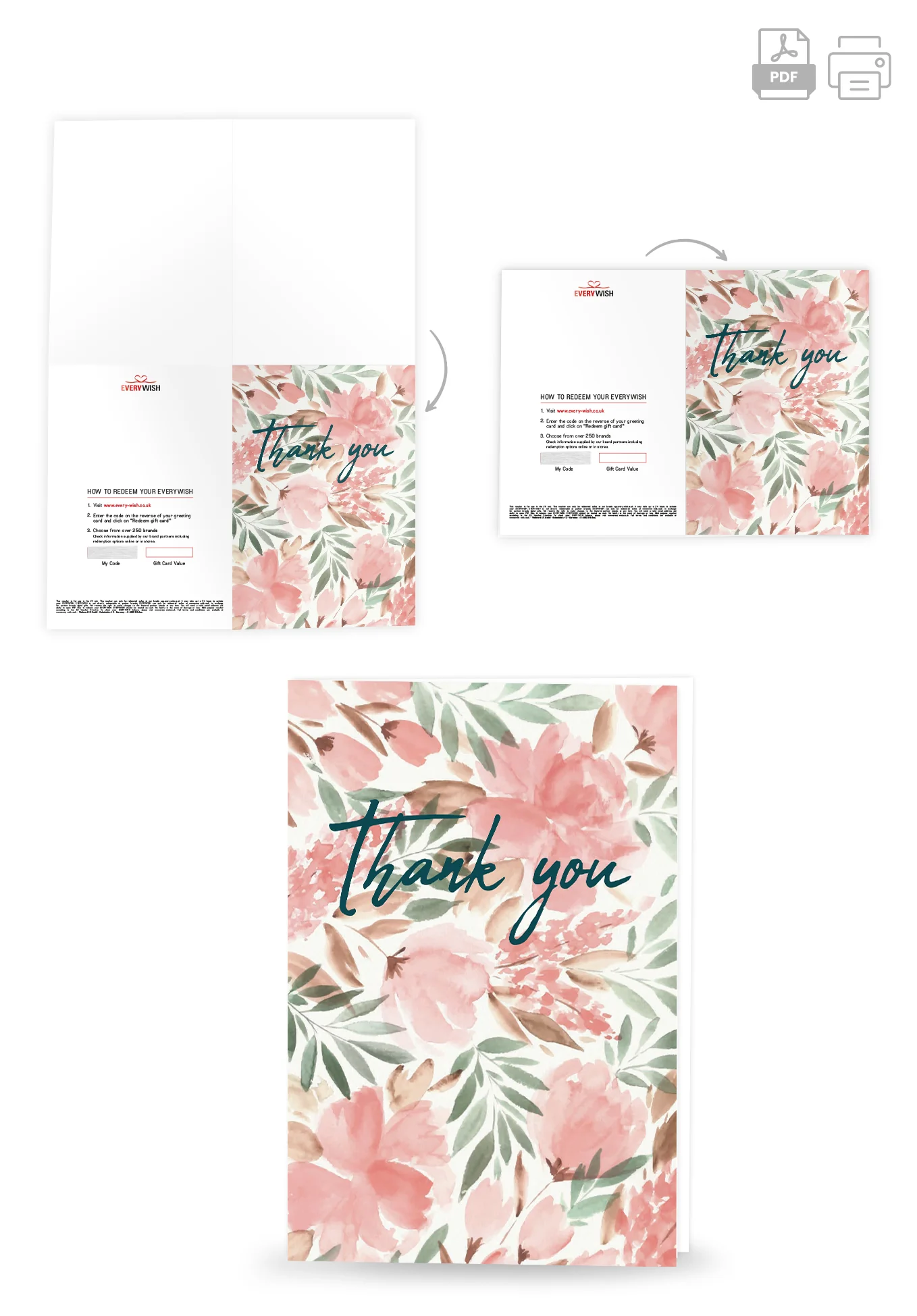 Thank you - Watercolour Flower - Image 4